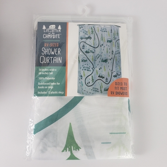 Camco Mini Dish Drainer Caddy  & Life is Better at the campsite Shower Curtain - Picture 5 of 5